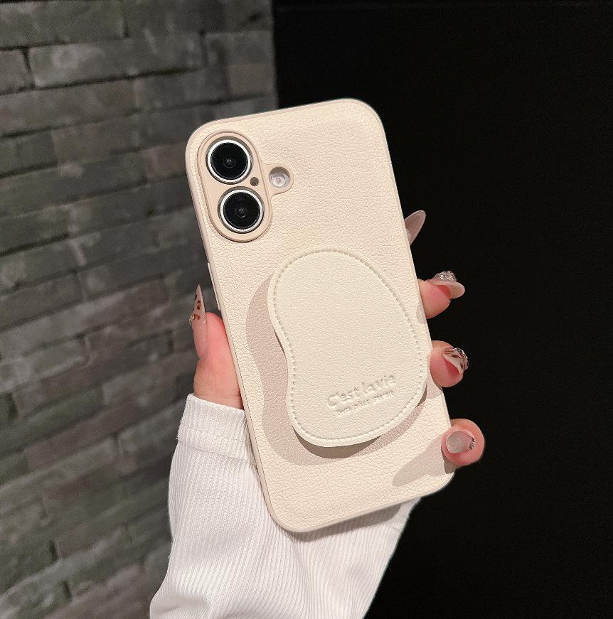 

Raw Leather Potato Stand Compatible iPhone 15 & 16 Pro Max Case for Women 14 Pro Max слонова кістка