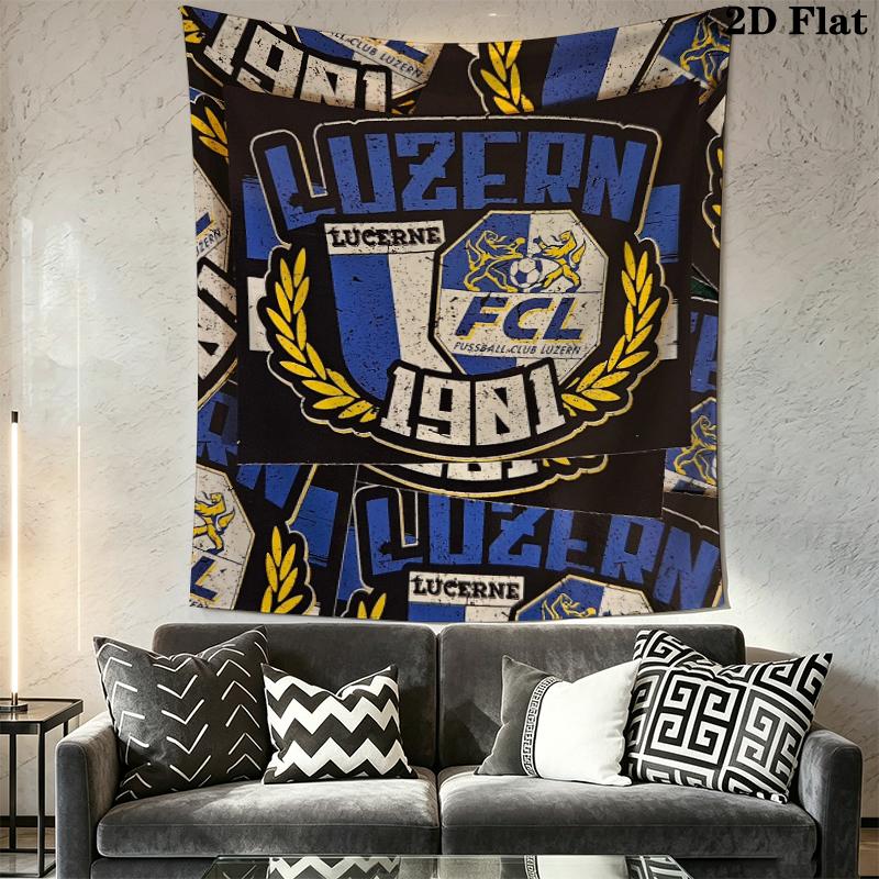 FC Luzern Wall Tapestry Aesthetic Wall Hanging Printed Fabric Blanket Decorative Tapestries for Bedroom Living Room Home Decor
