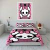 Cartoon Skull Pink Bedding Set Bedding Duvet Cover Set Duvet Cover Pillowcases (1 * Duvet Cover 2 * Pillowcases, Without Duvet Insert)