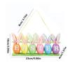 6pcs Easter Bunny Ears Egg Ornaments Easter Egg Rows Decorations Easter Desktop Supplies For Home Bedroom Kitchen Office