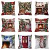 45 * 45cm Cartoon Santa Claus Elk Snowman Printed Cushion Cover for Home Living Room Sofa Decoration Square Pillowcase