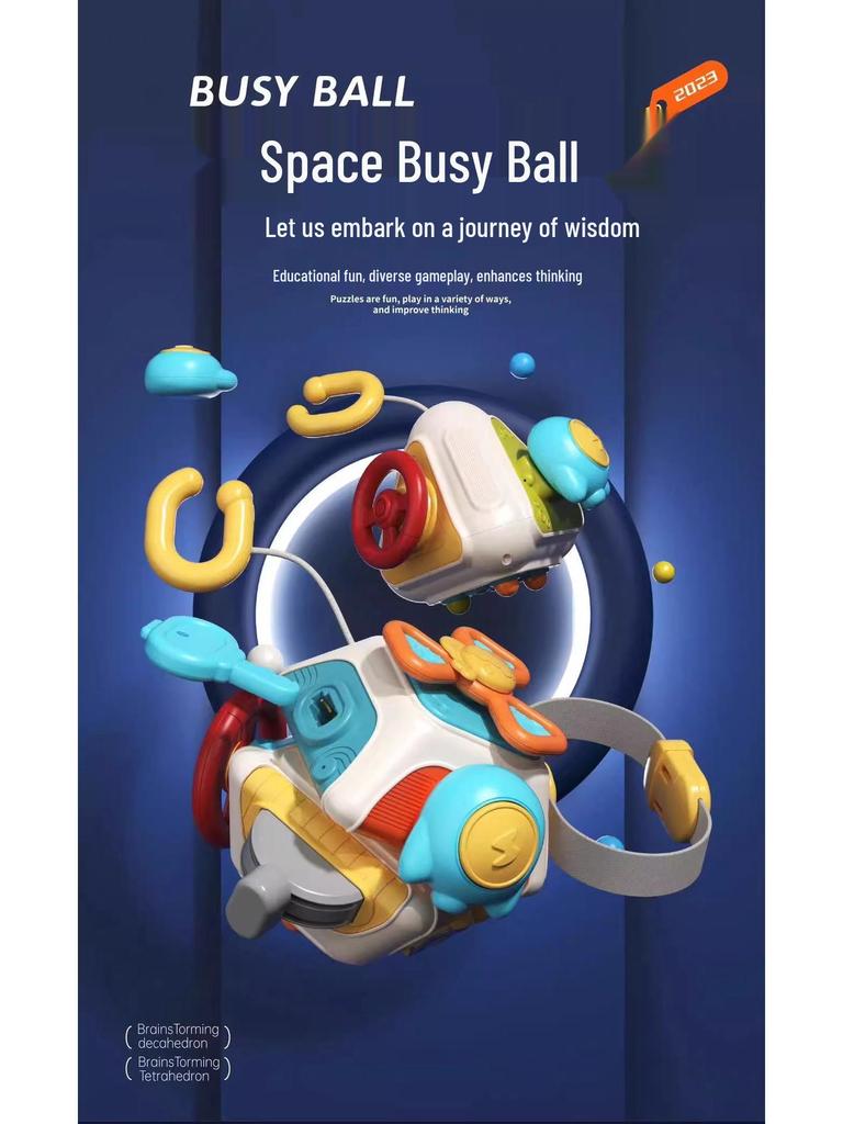 Montessori Busy Ball Box: Shape Recognition Activity Cube for 1-2 Year Olds