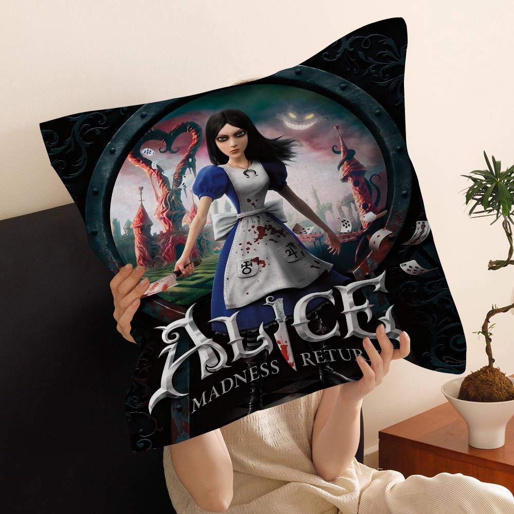 Horror Game AAlice MMadness RReturns Cushion Cover Car Throw Pillow Case For Sofa Car Christmas Gift Xcm Xcm