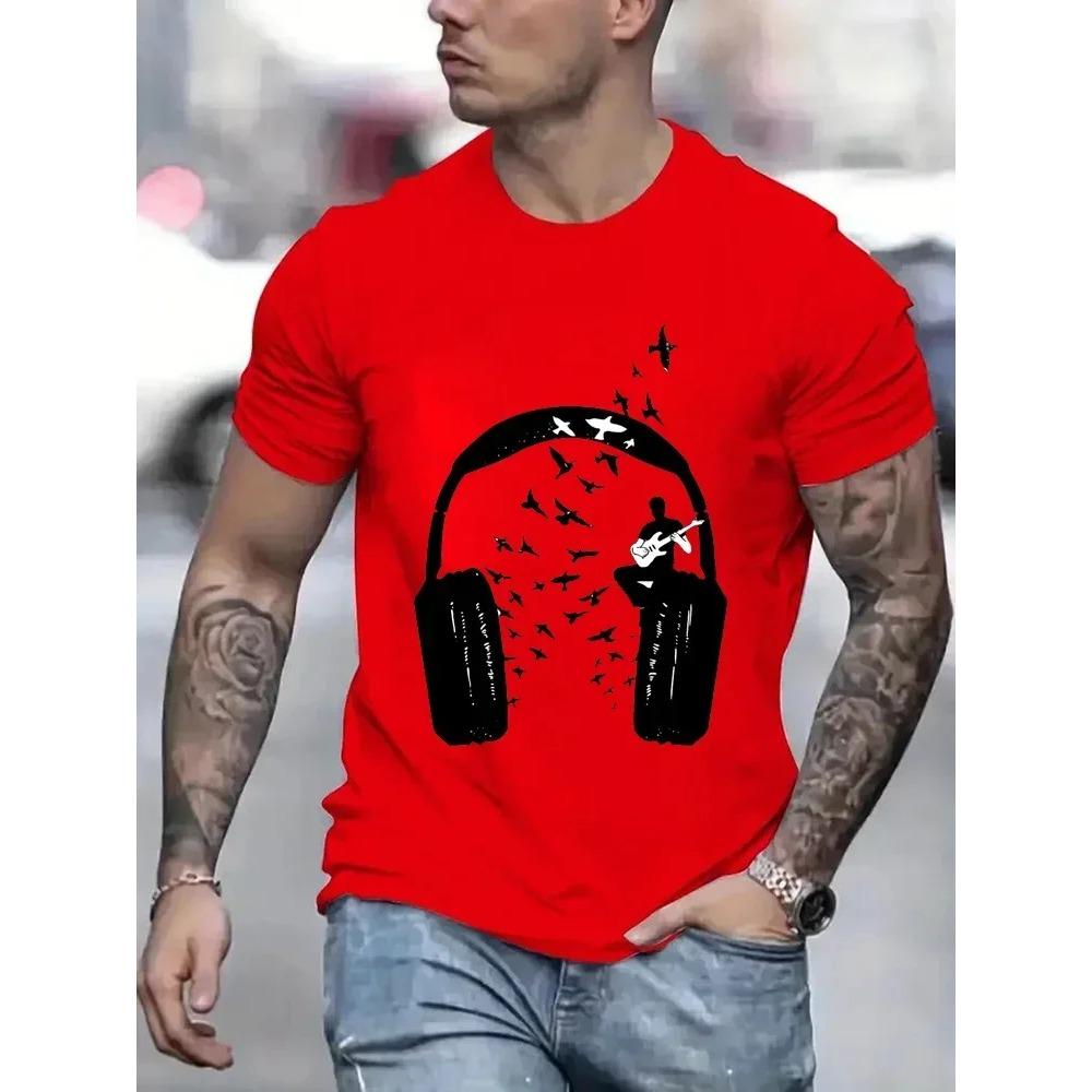 Entspannende DJ Musik T-shirt Männer Kurzarm Neuheit Lustige Kopfhörer T-shirt Vintage Sommer Tops Shirt T T-Shirt O Neck Streetwear