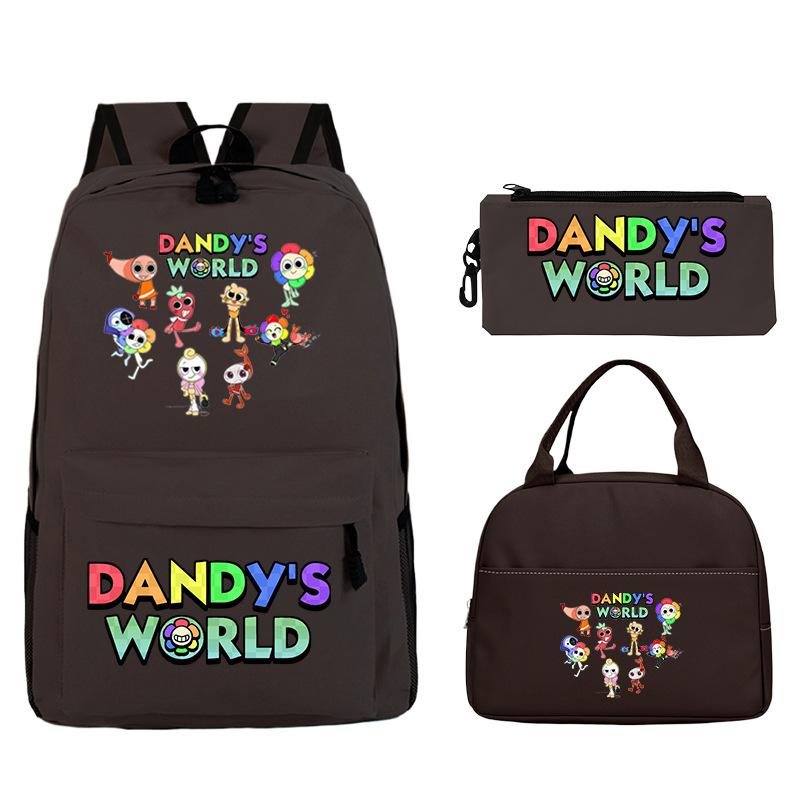 Dandy's World Game Merchandise Printed Primary and Secondary School Schoolbag Three-piece Set Foreign Trade Popular Children's Backpack