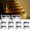 1-8PCS Solar Stainless Steel Step Light Solar Outdoor Lights Waterproof Garden Fence Decoration Wall Lamp for Patio Street Yard