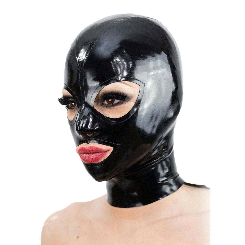 ODM Latex Rubber 0.4mm Bodysuit Catsuit Overall Zentai Leotard Suit Hood Mask Size XXS-XXL