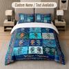Horse Theme Custom Text Or Name 3Pcs Bedding Set 1 Flat Sheet & 2 Pillowcases Personalized Home Bedding