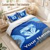 Custom Name Bedding Set 3 PiecesWarrington Wolves FC Print Duvet Cover + 2 Pillowcases Soft Bed Decor