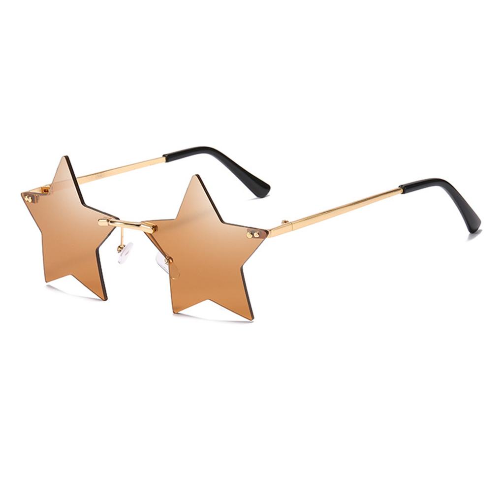 Nowe Bezramkowe Okulary Przeciwsłoneczne w Kształcie Pięcioramiennej Gwiazdy i Kolorowe Okulary Przeciwsłoneczne Ocean Okulary przeciwsłoneczne damskie Okulary przeciwsłoneczne męskie