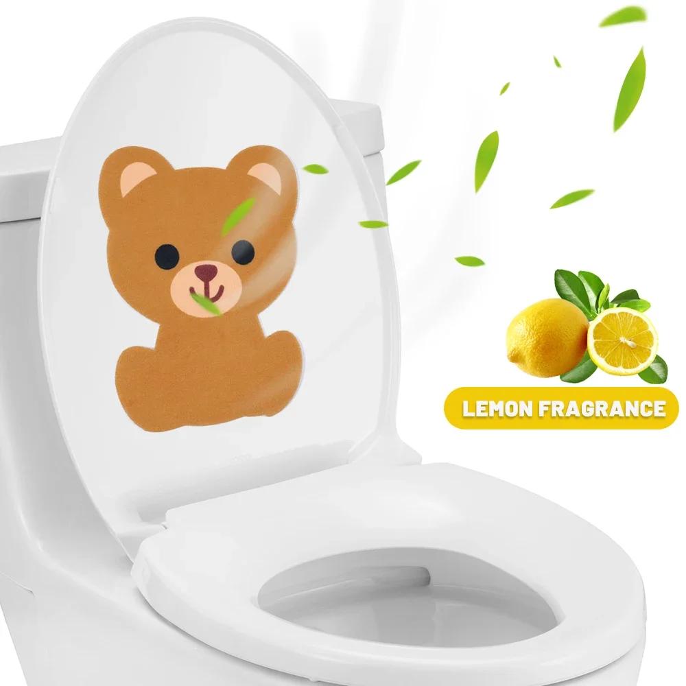 1/5pcs Cartoon Animal Toilet Deodorant Stickers Rose Lemon Jasmine Fragrant Toilet Sticker Remove Odor Toilet Decoration Sticker (as the picture,1PCS)