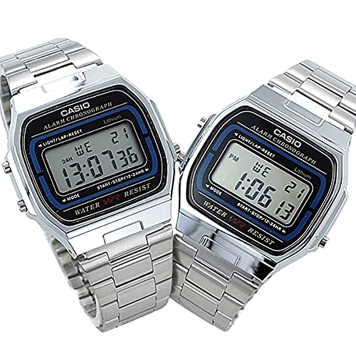 Casio A164WA-1QJH Pair Watches for Men and Women, Digital Date and Calendar, Cheap Casio Watches [Official Japanese Product]