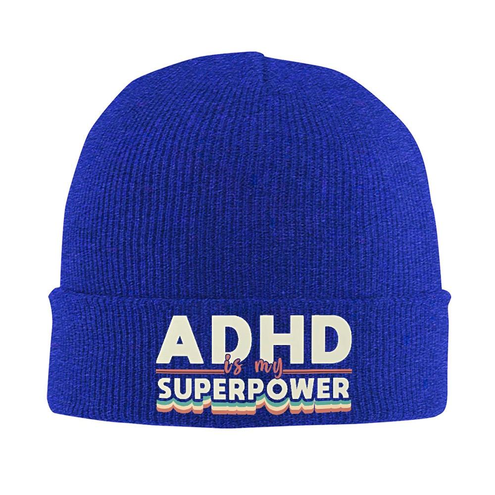 pc ADHD Bonnet Hats my SuperPower Beanie Hats Printed Knitting Hat Autumn Cool Unisex Women Unisex Kpop Elastic Cap