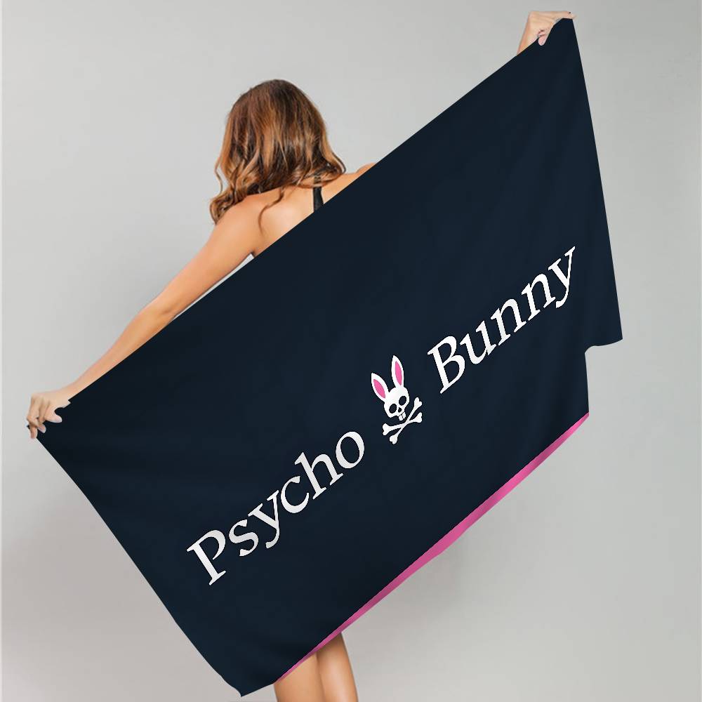 Asciugamano da Spiaggia in Microfibra P-Psycho Bunny di Lusso, Assorbente, Asciugatura Rapida, Morbido, per Yoga, Nuoto, Resort, Alpinismo
