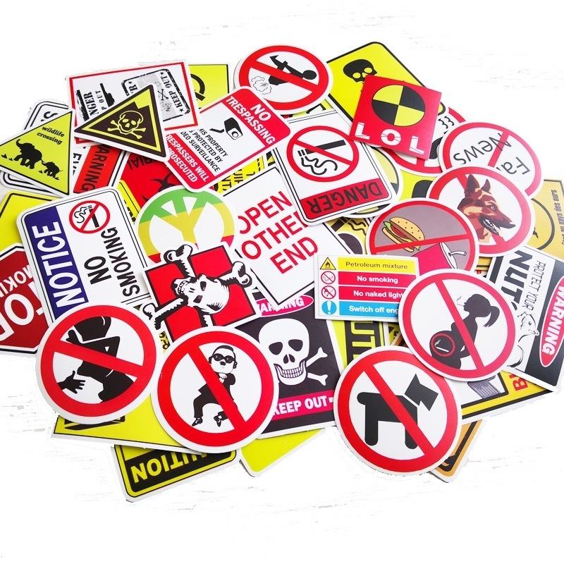 50 bucăți semne de avertizare autocolante impermeabile