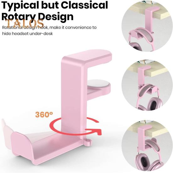 Stojan na sluchátka otočný o 360 stupňů Design herního ovladače Stojan na sluchátka proti pádu Úložný stojan se zesílenou silikonovou podložkou