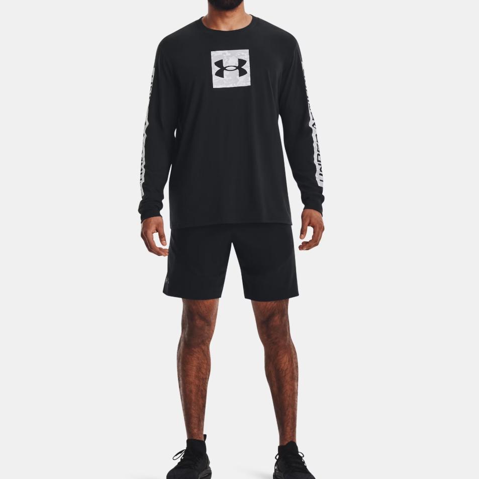 Under Armour Letter Print Crew Neck Pullover Long Sleeve Sweatshirt Men sweatshirt Black 1366464-002