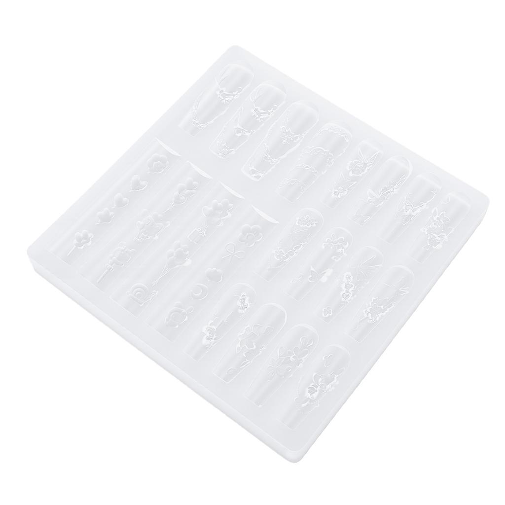 20 in 1 Silicone 3D Flowers Nail Mold Gel Nail Art Mold Carving Template Manicure Decoration Tools for DIY Flowers Nail