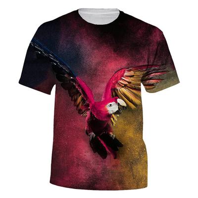 Parrot Series 3D Printed Men's Casual Short Sleeved T-shirt Vintage Sport Summer Men's T-shirts