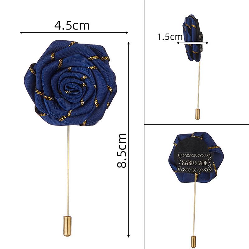 

Men Wedding Brooches Cloth Art Handmade Rose Flower Brooch Lapel Pin Badge Men S Suit Accessories Groom Boutonniere A23