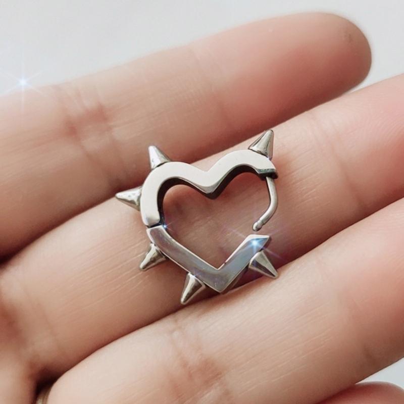 Punk Titan-Stahl Dorn Ohrstecker für Damen Herren Ohrklemme Lustiger Street Hip Hop Ohrring Gotischer Schmuck Geschenk