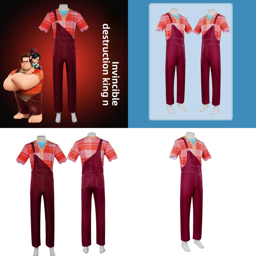 Polyester Kumaşlı ve Rahat Kesimli Wreck It Ralph Cosplay Kıyafeti, Anime ve Oyun Etkinlikleri İçin