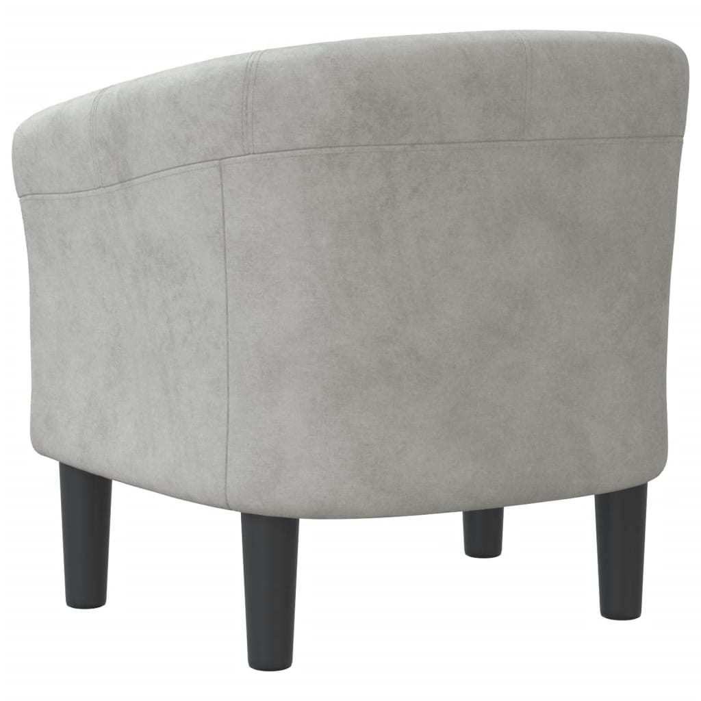 Club Chair Light Grey Velvet