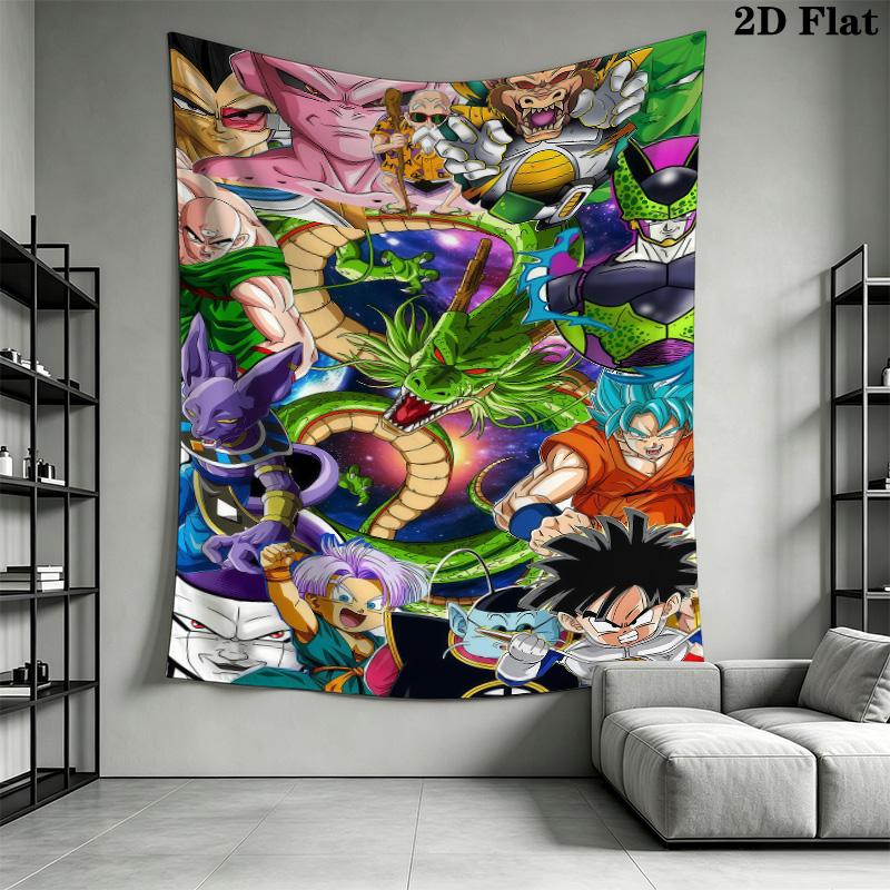 Son Goku Wall Tapestry Aesthetic Wall Hanging Printed Fabric Blanket Decorative Tapestries For Bedroom Living Room Home Decor