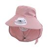 Solar Hat Fan Striped Wide Brim Fan UV Protection Fishing Hat