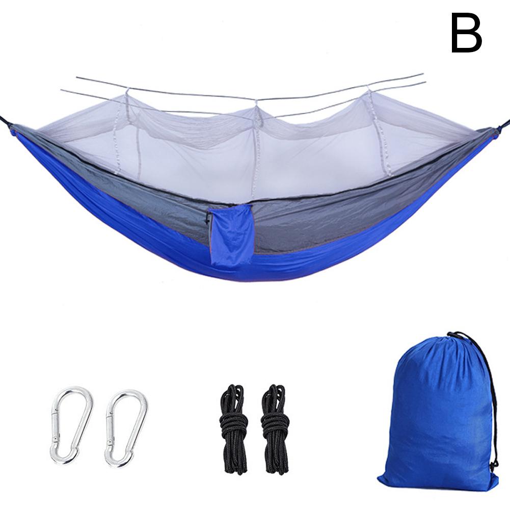 Camping Hammock 270x140cm Nylon Outdoor Portable Garden Yard Patio Leisure Parachute Hammock Swing Travel Easy