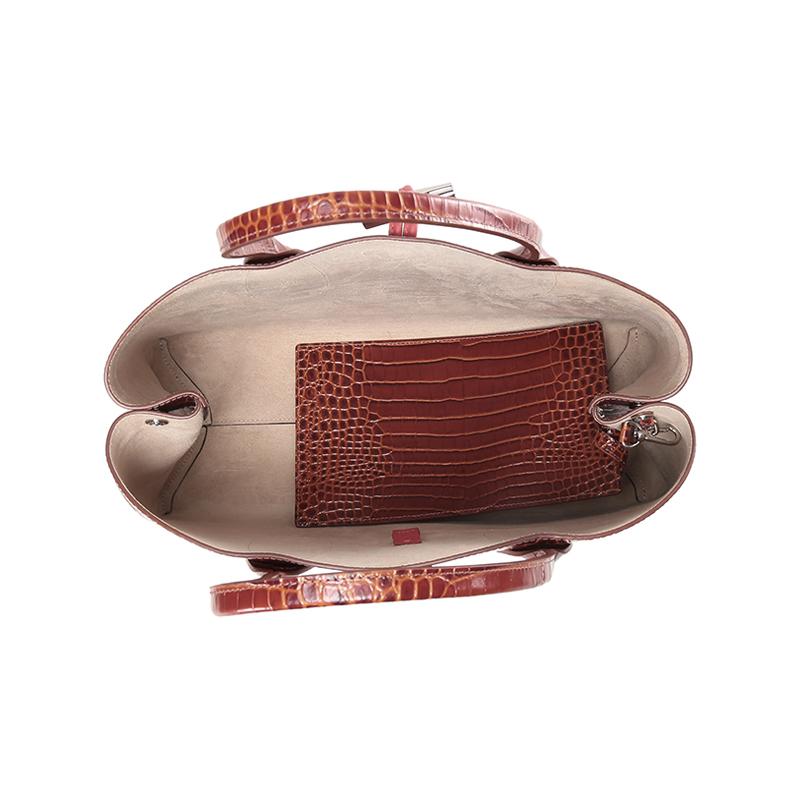 Longchamp Le Roseau Bolso de Mango Corto con Hebilla de Bambú para Mujer Bolso de Mano Brandy 10059HYK504