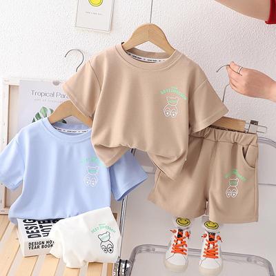Completo Estivo T-shirt e Pantaloncini per Bambino, Età 0-5 Anni, Girocollo, Manica Corta