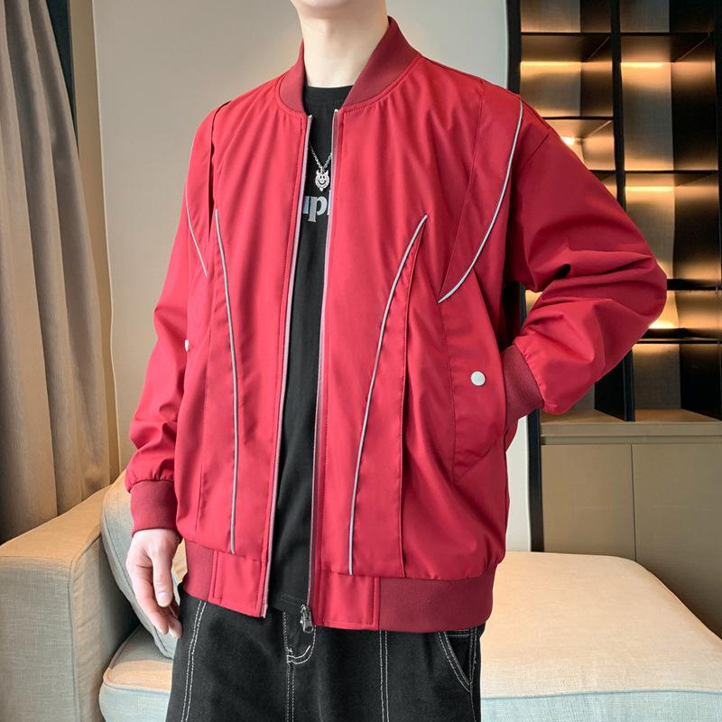 Jacket Men's Casual Jacket Couple Loose Versatile Collar Jacket Autumn and Winter Baseball Uniform