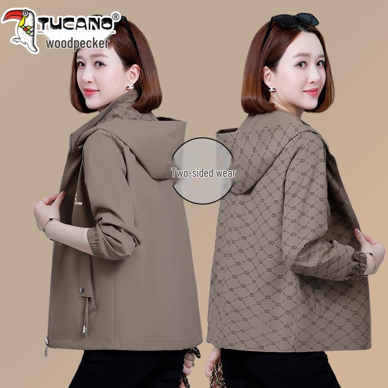 

Woodpecker Mom Reversible Jacket Women s Casual, Stylish & Loose for Autumn-Spring 2025 Collection 3XL (130-145 lbs)