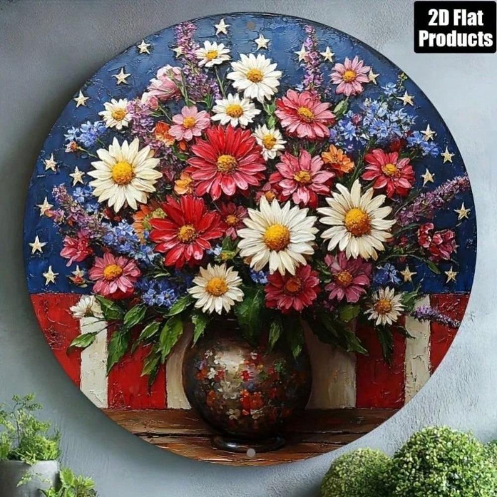 Tin Sign Wall Art 8 Inch Round Metal Poster for Home Bar Kitchen Gift