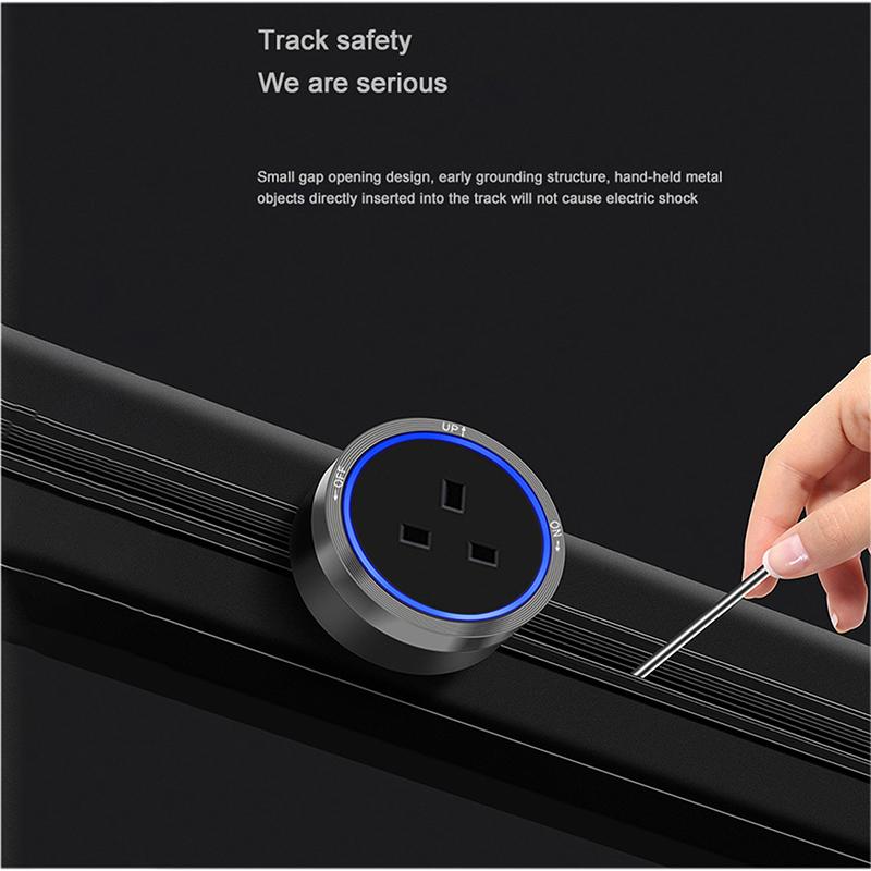 40/60/80CM Hidden Electric Extension Sockets,Power Track Socket,Kitchen Power Track Socket Movable Surface Mounted Wireless Sliding Socket