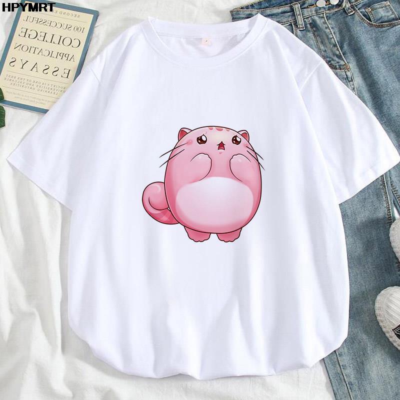 Moda Harajuku Calle de Verano ropa para mujer Camiseta con Estampado de Dibujos animados chica suave acogedora Casual linda manga corta Camisa Kawaii
