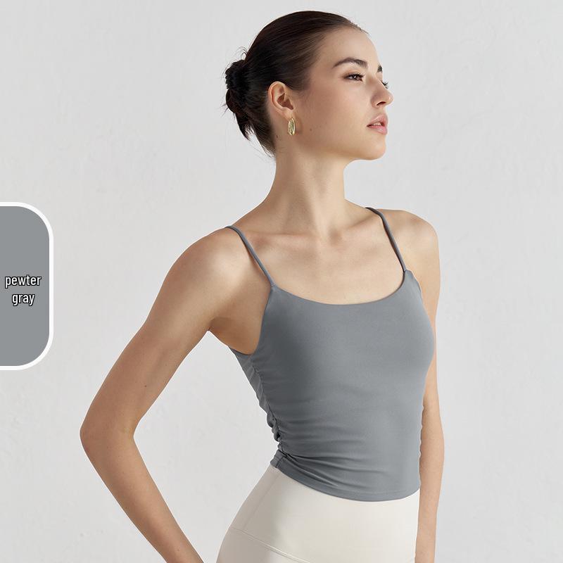 2025 Nude Feel Sports Bra: Shockproof Yoga Camisole for Spring/Summer Fitness