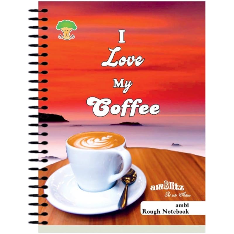 Amblitz Rough Ambi Single Line Spiral Notebook (A4-500 Pages) - Pack Of 4