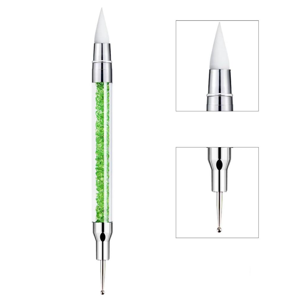 Nail Art Sculpture Pen, 5Pcs Dual Tipped Dotting Pen and Silicone Nail Tools for Resin, Silicone Brushes, Acrylic Pen, Nail Art Brushes, Nail Foil