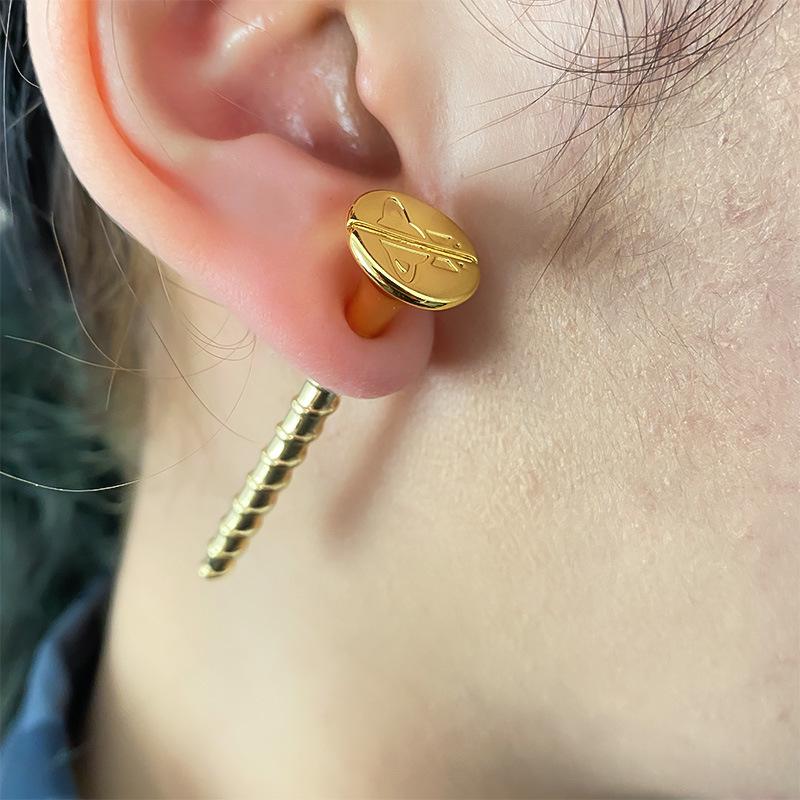 

Empress Dowager Dark Punk Exaggerated Earrings золотой