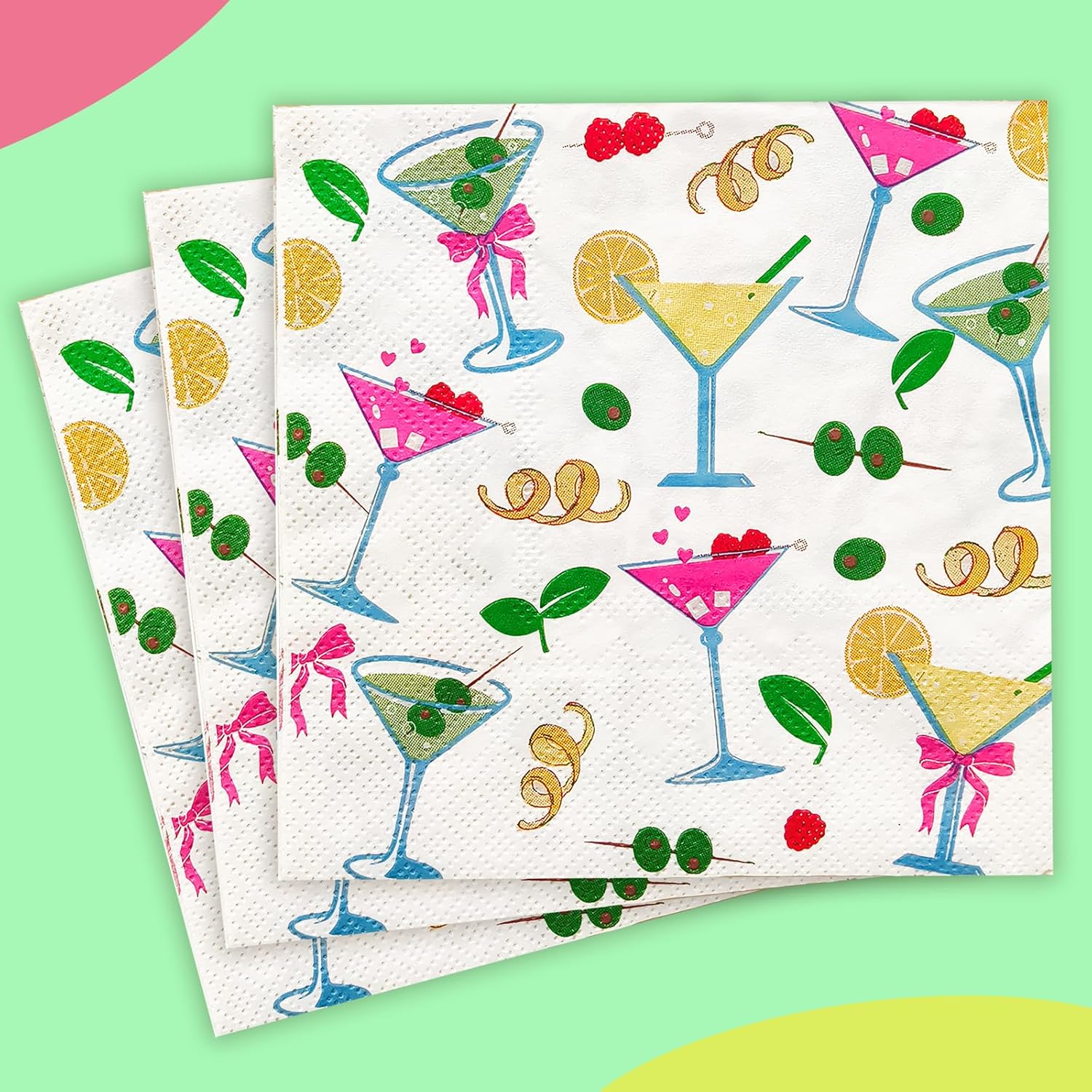 Martini Party Decorations - Martini Napk for Birthday Decorations, Martini-Themed Party Decorations, Martini Bachelorette Party Decorations Cocktail