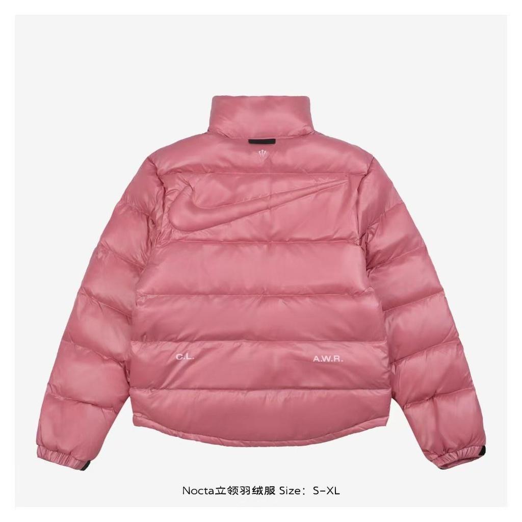 Nike x Nocta Collaboration SUNSET PUFFER Zipper Stand up Collar Bread Down Jacket Women's Edition Bean Paste Red
