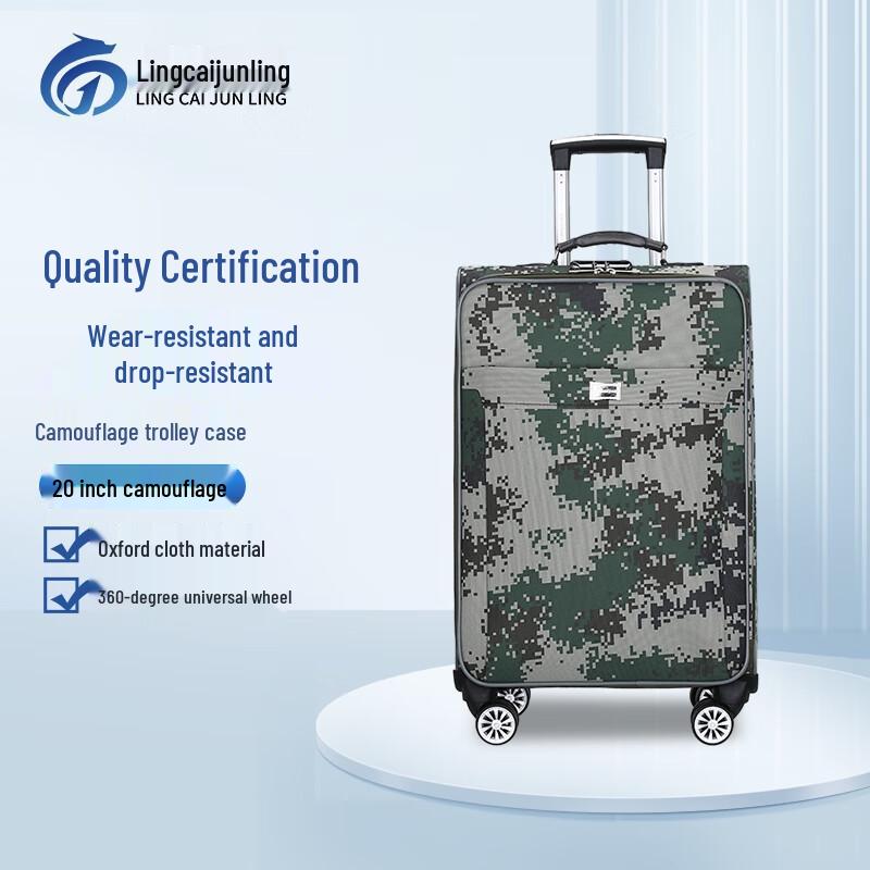 Camouflage Oxford Cloth Rolling Luggage 20 inch