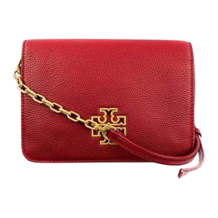

Tory Burch Britten Logo Leather Crossbody Bag Women bags Red 60405-819 Basic Set (Bag+Dust Bag)