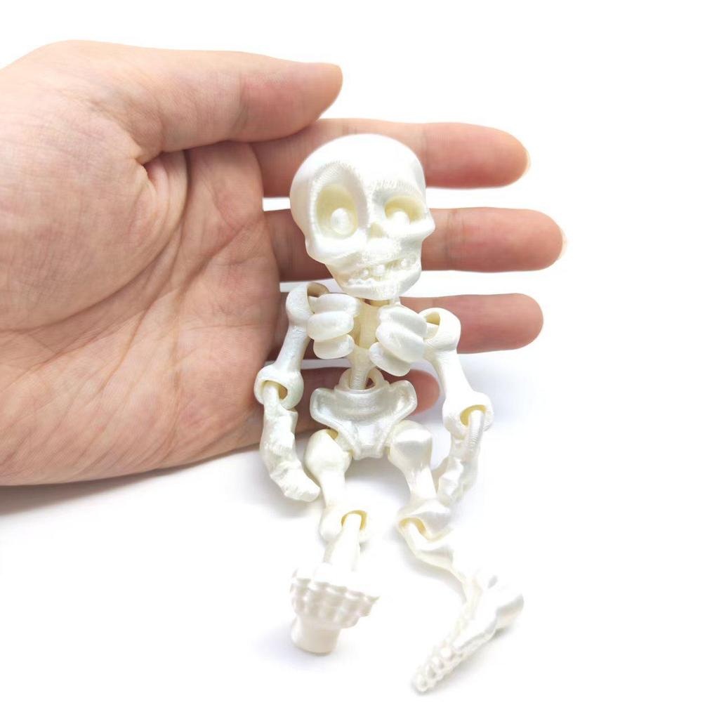 3D Printed Movable Skeleton Man Refrigerator Magnet - Halloween Decoration Model