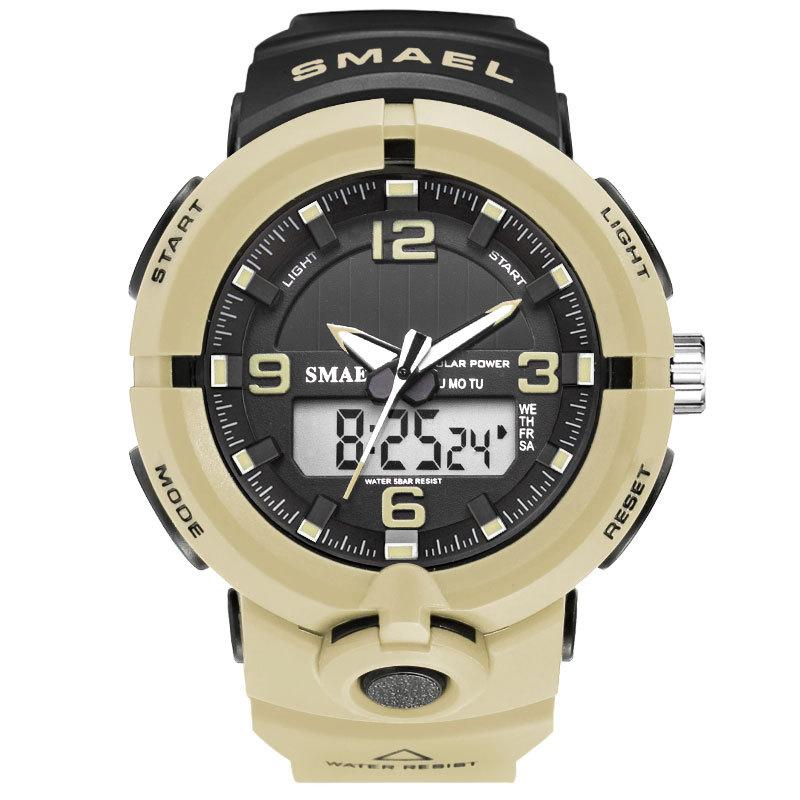 Buy New 2022 SMAEL Brand Solar Energy Watch Digital Quartz Men Sports Watches Multifunctional