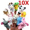 10 Pcs Cartoon Biological Animal Finger Puppet Plush Toys Dolls Child Baby Favor Mini Decoration Room  Accessories