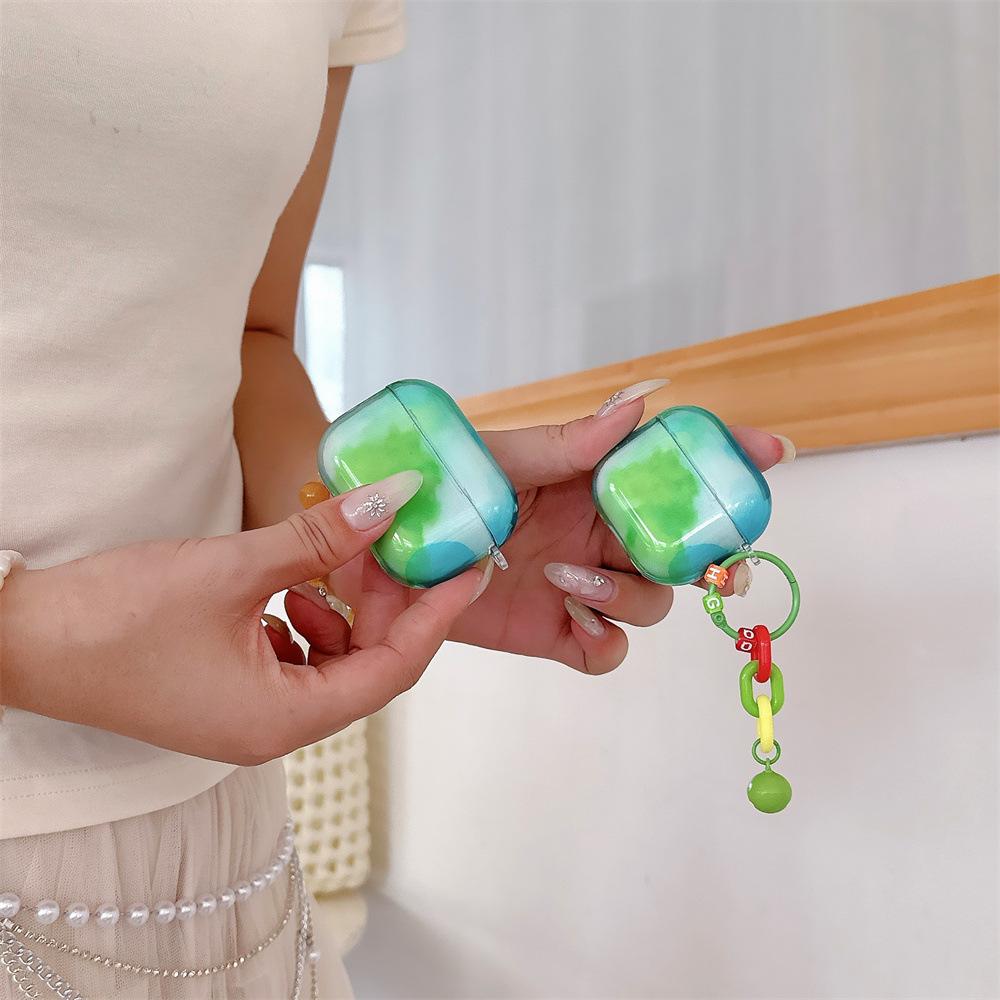 Rendering Blue-green Apple Earphone Case for AirPods 1 Generation Personalized Bluetooth Case PRO1/PRO1