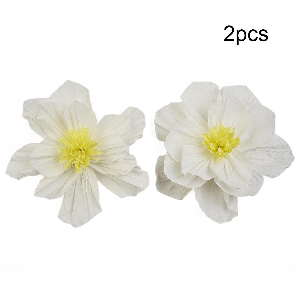 Flowers Paper Flowers Wedding 2Pcs/Set 30cm Birthday Bold Colors Bright Crepe Paper DIY Folded Storage for durable